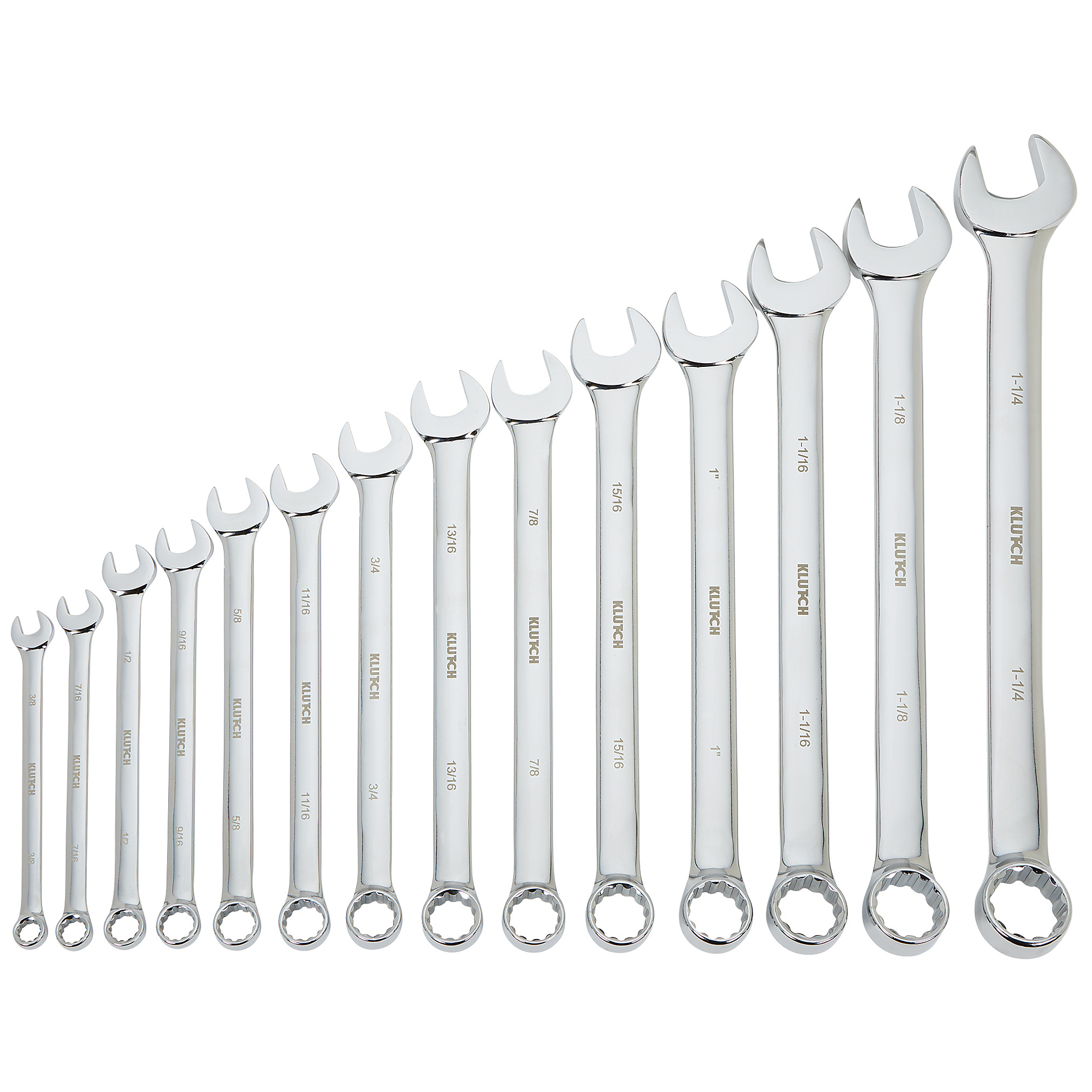 Klutch 14Pc. ExtraLong SAE Combination Wrench Set, Model 34691 A